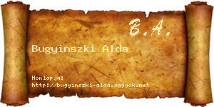 Bugyinszki Alda névjegykártya